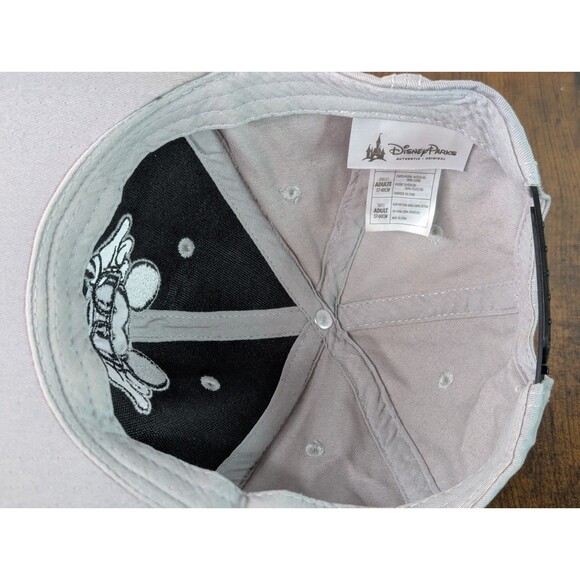 Disney Parks Mickey Mouse Glasses Flat Brim Hat Gray Snap Back Embroidered Cap - Picture 8 of 11